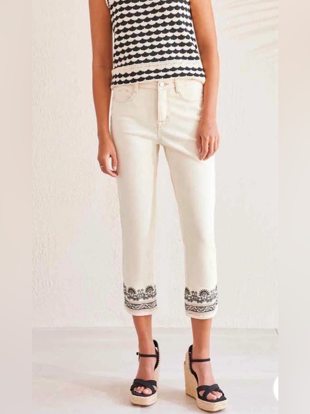 Tribal Jeans AUDREY Straight Cropped Denim